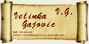 Velinka Gajović vizit kartica